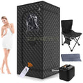 Portable Steam Sauna Indoor Home SPA Full Body Personal Sauna Tent with Folding Chair Temperature Time Remote Control