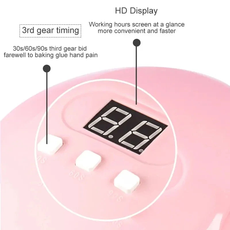SUN X3 Nail Dryer Gel Nail Polish Curing LED UV Light with 3 Timers Automatic Sensor LCD Display Professional Nail Art Tools